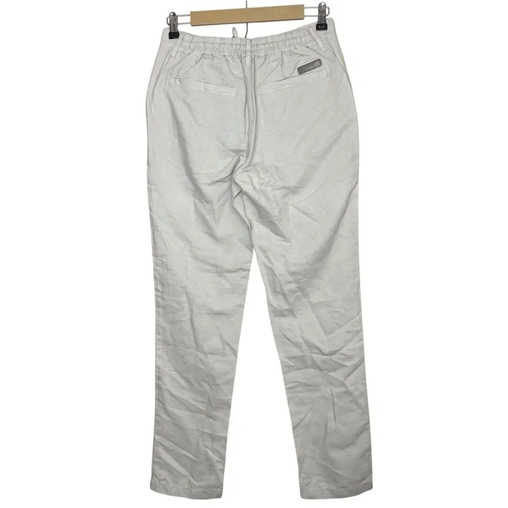 AG Adriano Goldschmied Linen Pants Mens 28 Beige Garreth Jogger Trouser NEW